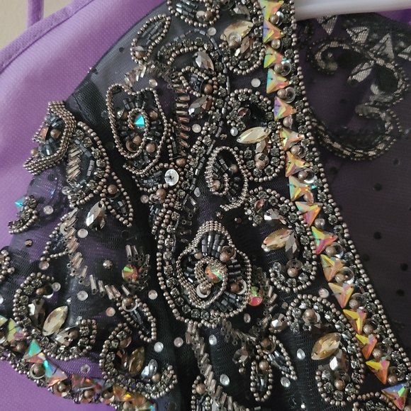Jovani Purple and Beautifully Embellished Gown - Picture 5 of 7